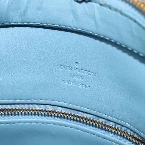 LOUIS VUITTON Monogram Vernis Houston Hand Bag Baby Blue M91005 LV Auth 150110 - Picture 11 of 16